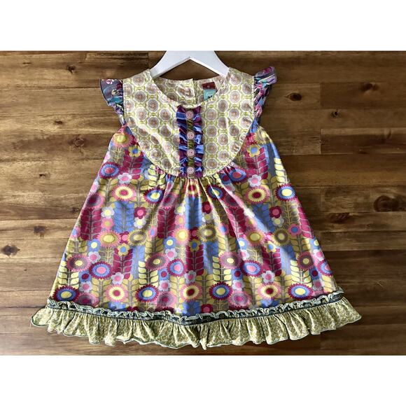 Matilda Jane Vintage Heart Soul Pride Gold Purple Chasing Daisies Floral Dress 6 - Picture 2 of 9
